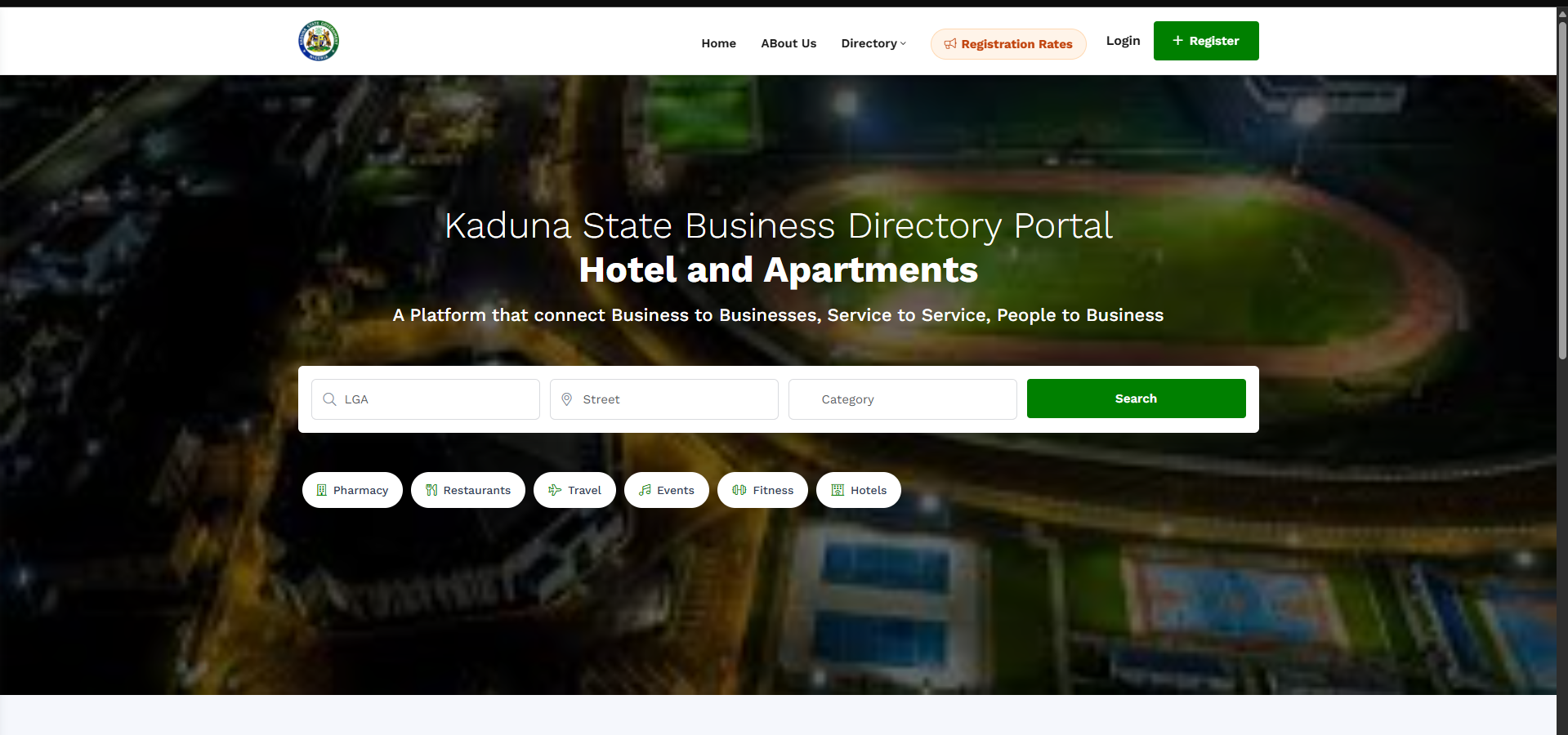 Click Register in the top navigation on the home page.